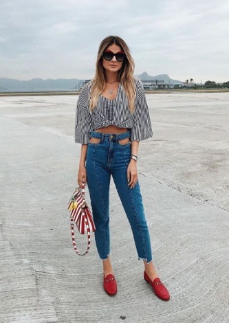 Thassia Naves veste Frammed Calca Skinny Jeans - Look do dia - lookdodia.com
