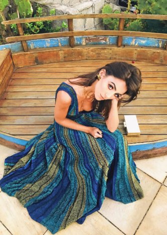 Vestido Tricot Sunset Azul - Look do dia Camila Alvarez